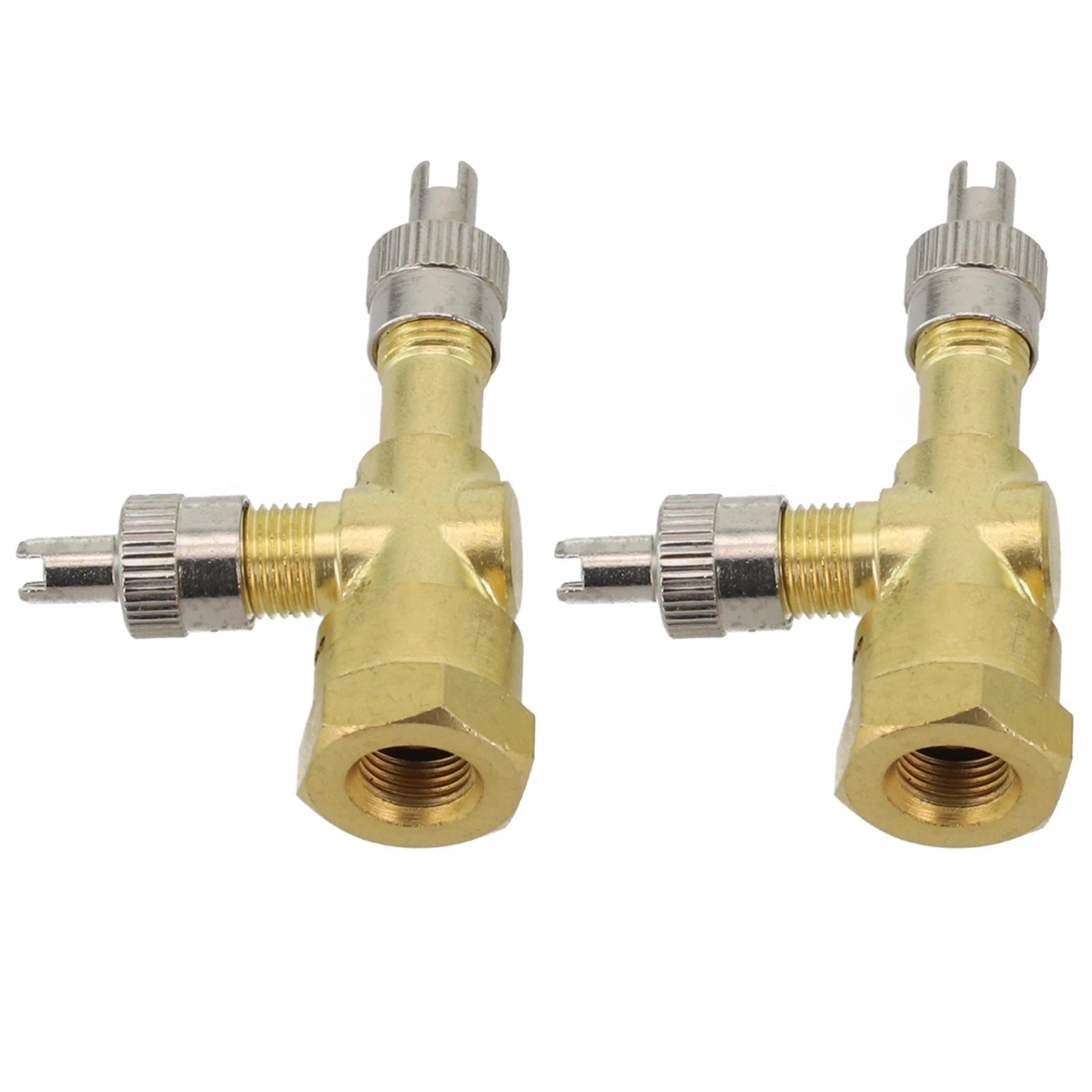 2X TPMS Valve Tee Adapter for Motorcycles and Cars (Pack of 2)
