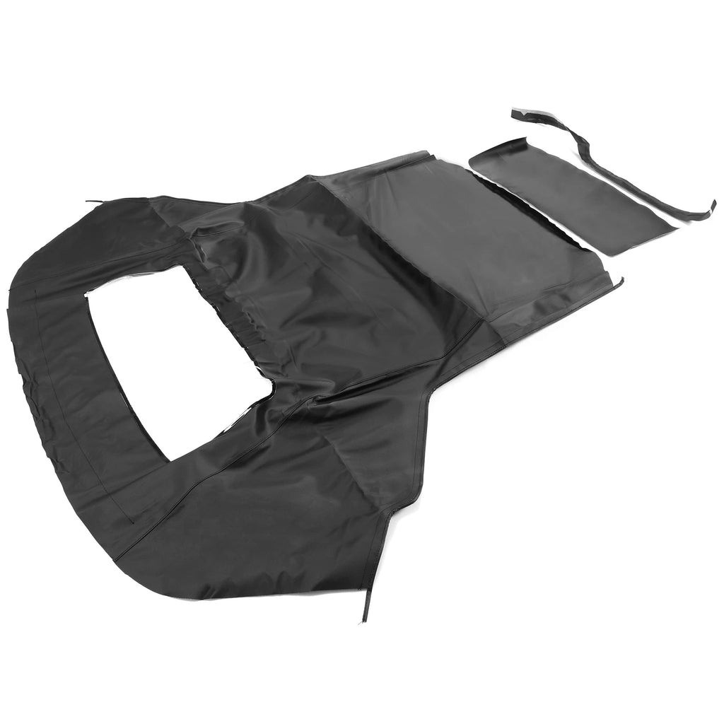 Black Soft Top with Plastic Window for Ford Mustang Convertible (1983–1990, 1993)