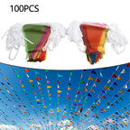 Flags Decoration Set of 100 for Outdoor Use (14x21 cm)
