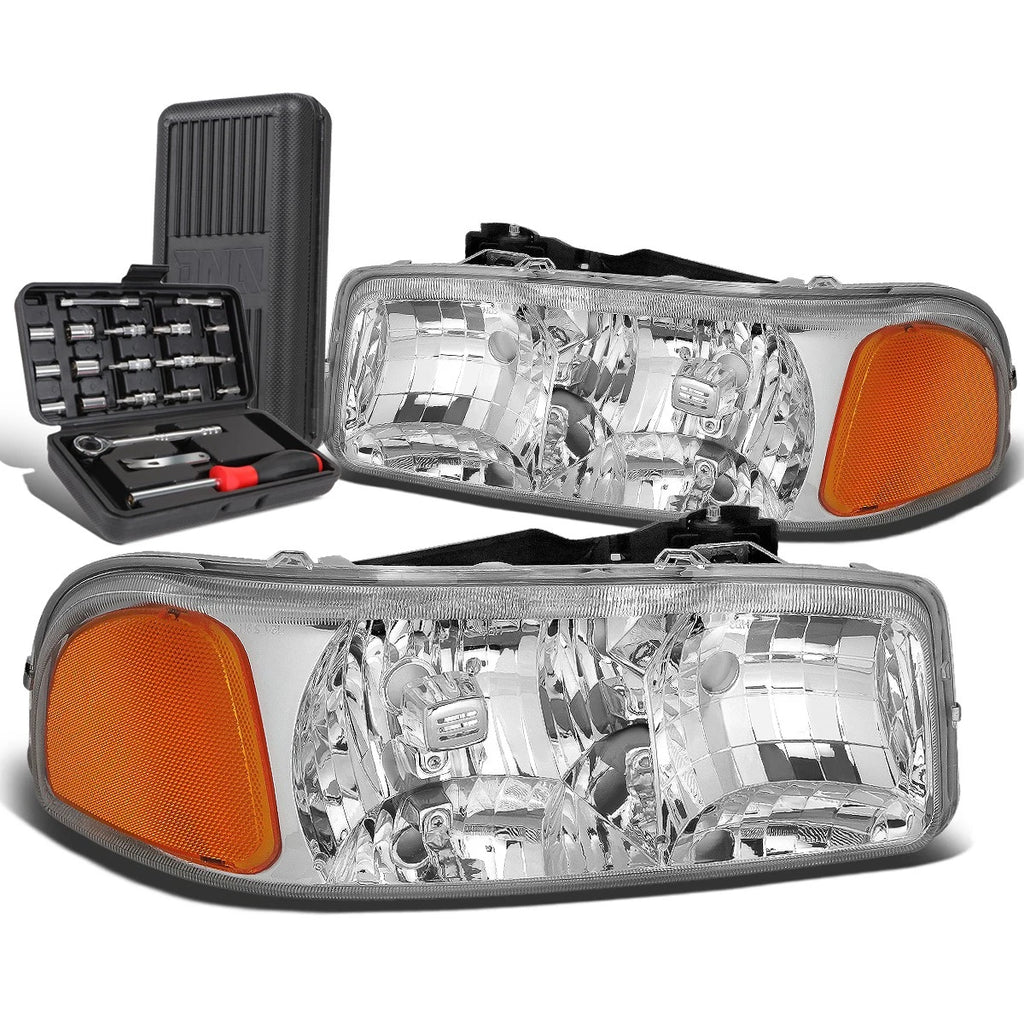 Chrome Amber Signal Headlight Lamp for GMC Sierra 1500 Yukon (1999–2007)