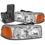 Chrome Amber Signal Headlight Lamp for GMC Sierra 1500 Yukon (1999–2007)