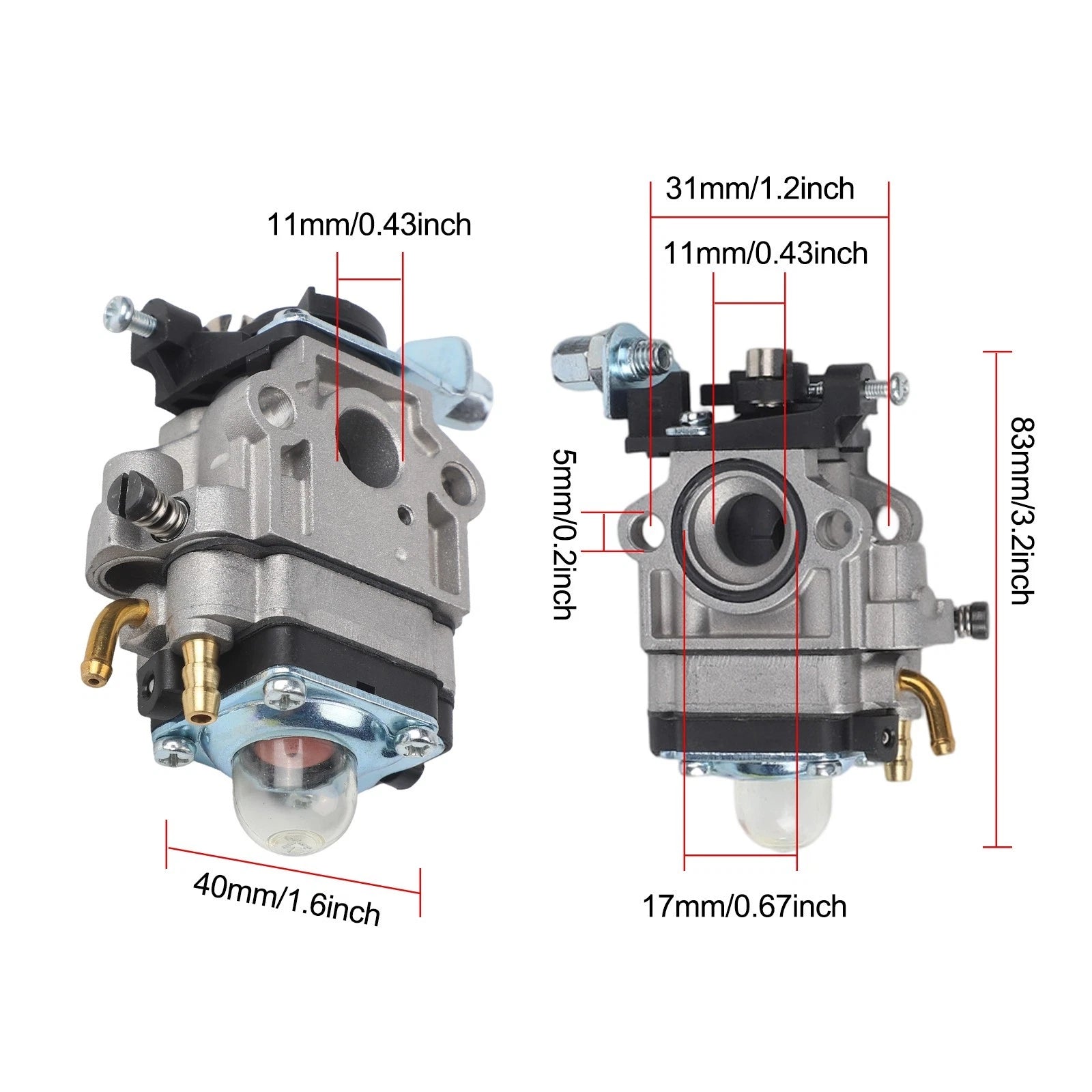 Complete Carburetor Set for Lawn Mowers (22cc, 26cc, 33cc, 34cc, 36cc)