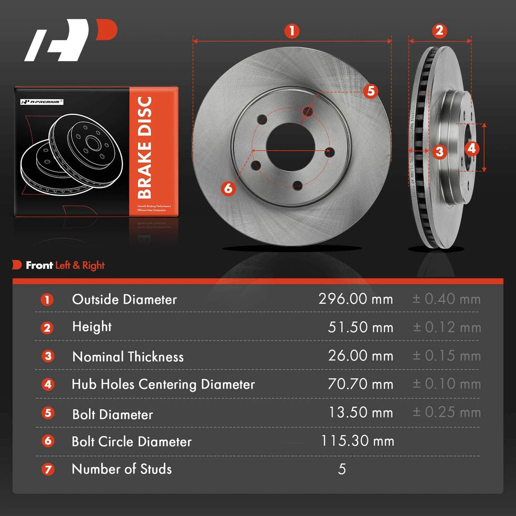 Front Disc Brake Rotors for Chevy Equinox (2005-2006)