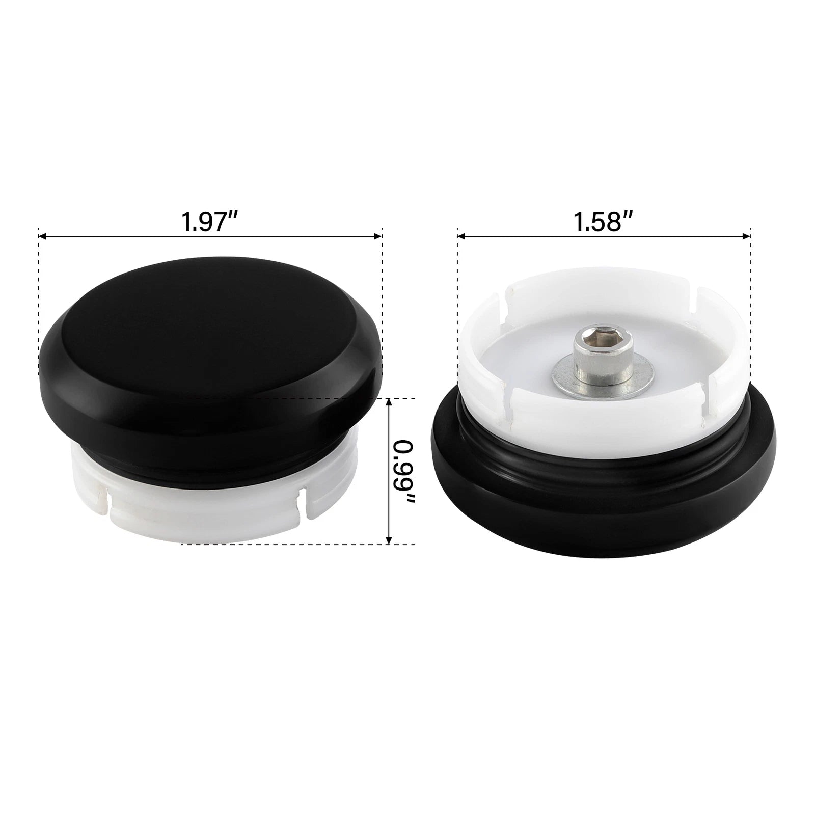 Swingarm Pivot Bolt Covers for Harley Sportster S RH1250 (2021–2026) Vivid Black