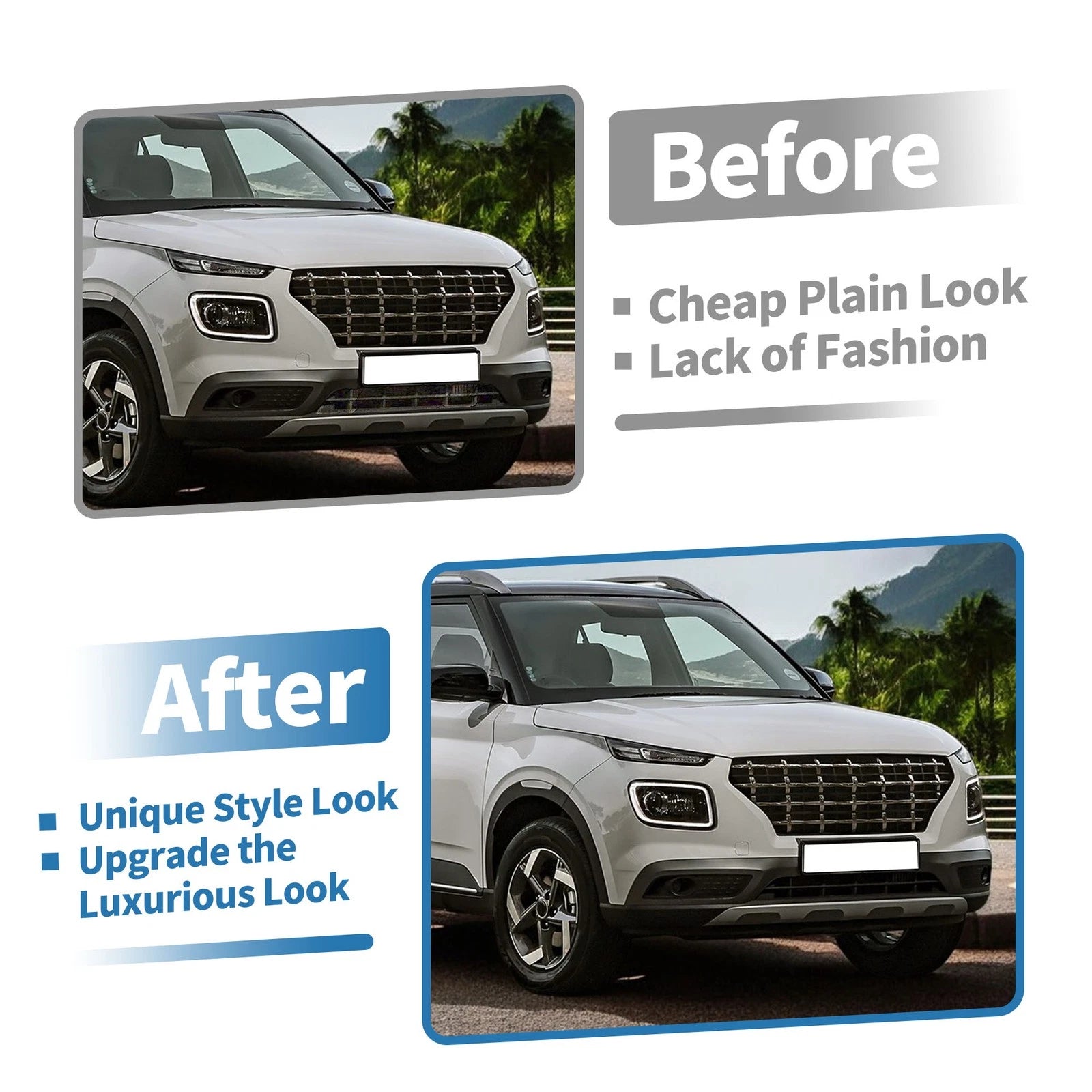 Lower Grille Front Bumper Grille for Hyundai Venue (2020–2022)