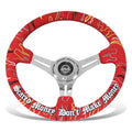 NRG RST-018CH-RLR 350mm 3" Dish Steering Wheel with Horn Button