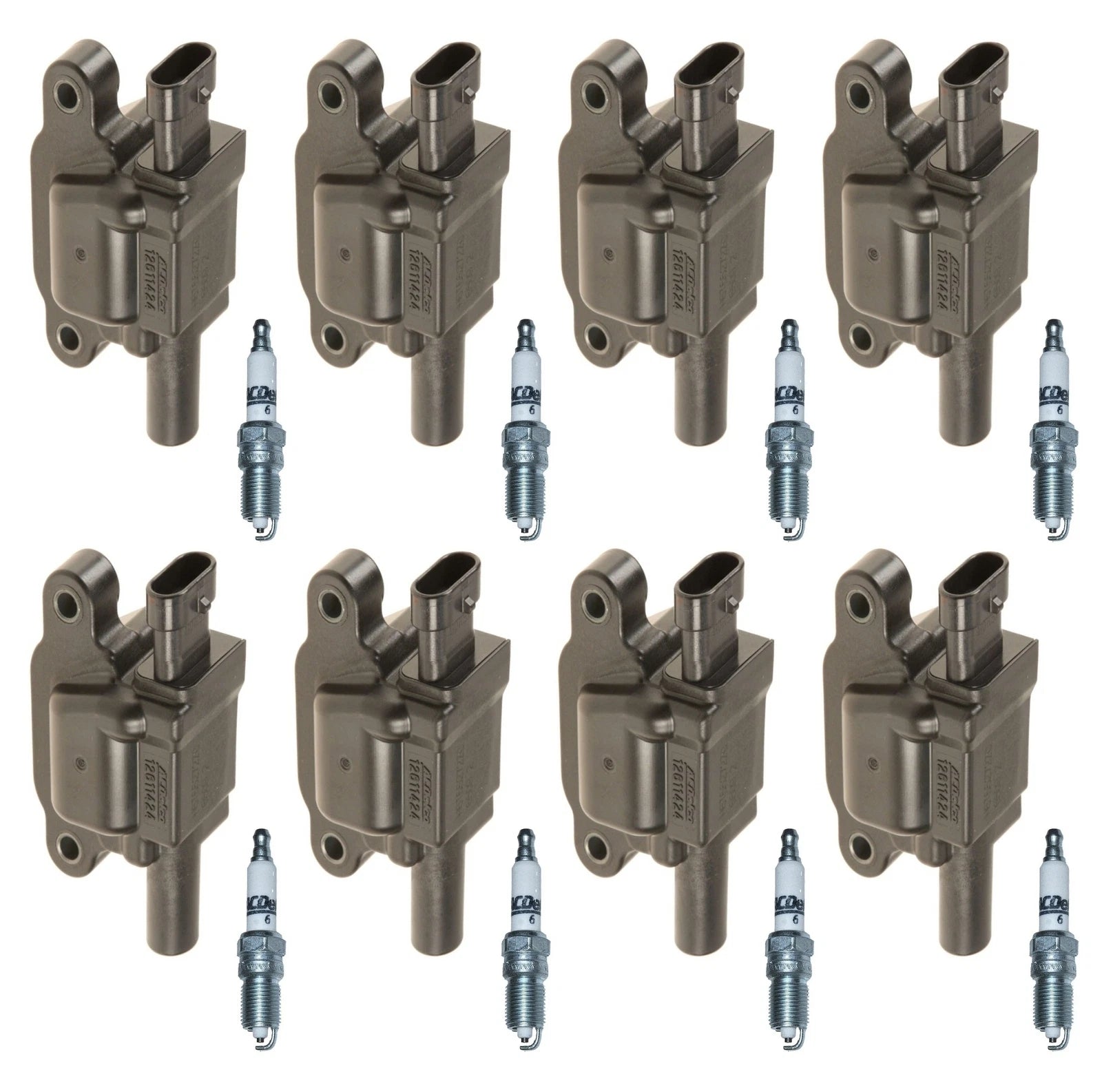 Set of 8 Ignition Coils & 8 Spark Plugs for Buick Cadillac Chevy GMC (OE)