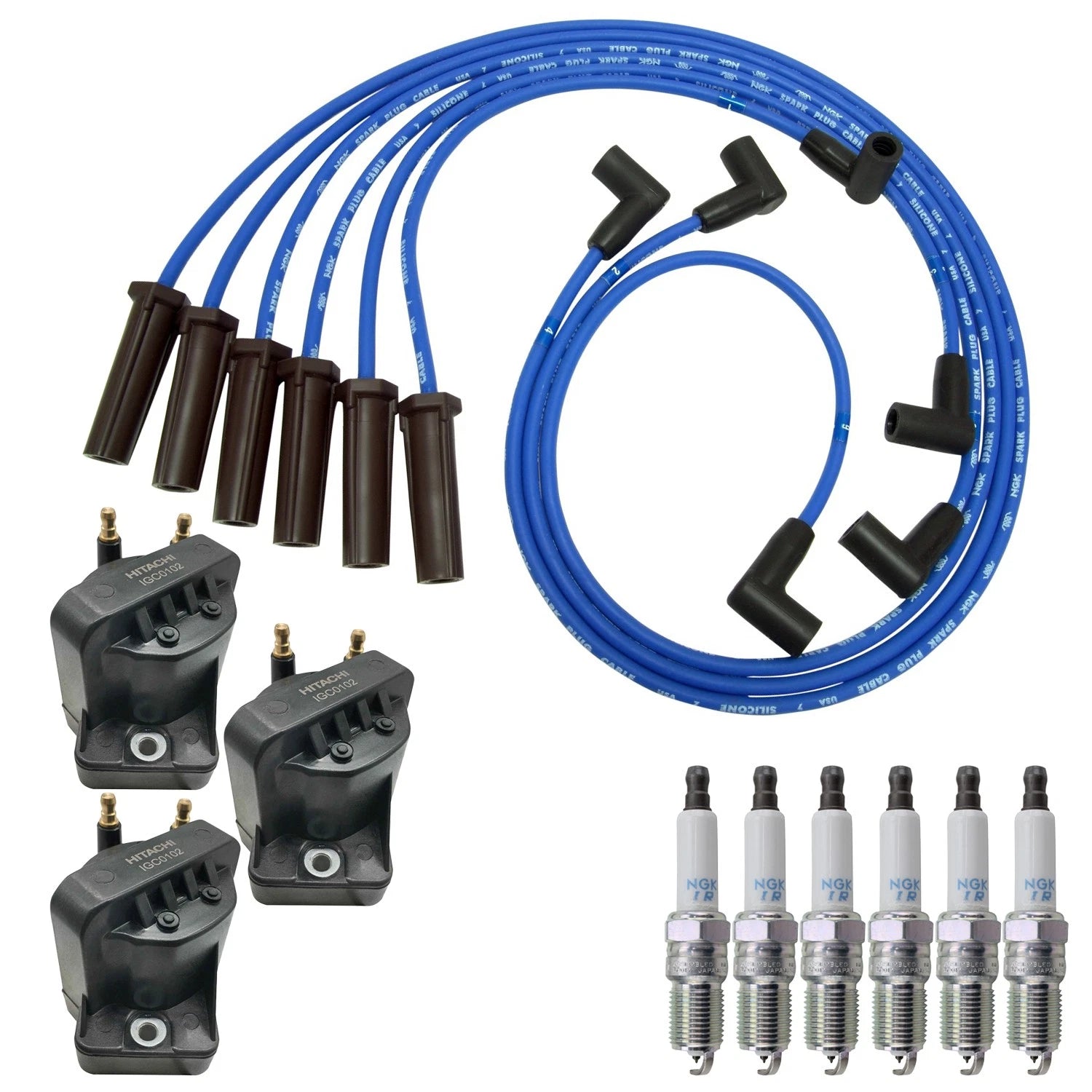Set of 2 Ignition Coils & NGK 6 Iridium Spark Plugs for Impala
