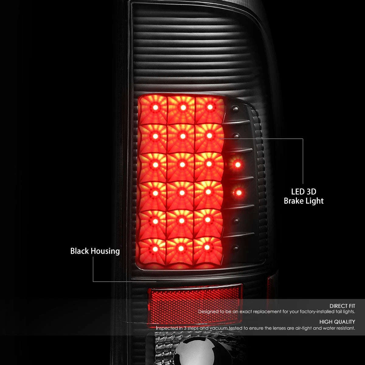 Full LED Tail Brake Light Lamp Set for Ford F250 F350 Super Duty (2008–2016)