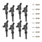 8X Ignition Coils + 8X Spark Plugs for Mercury Ford F-150 F-250 F-350 F-450 (1997–2021)