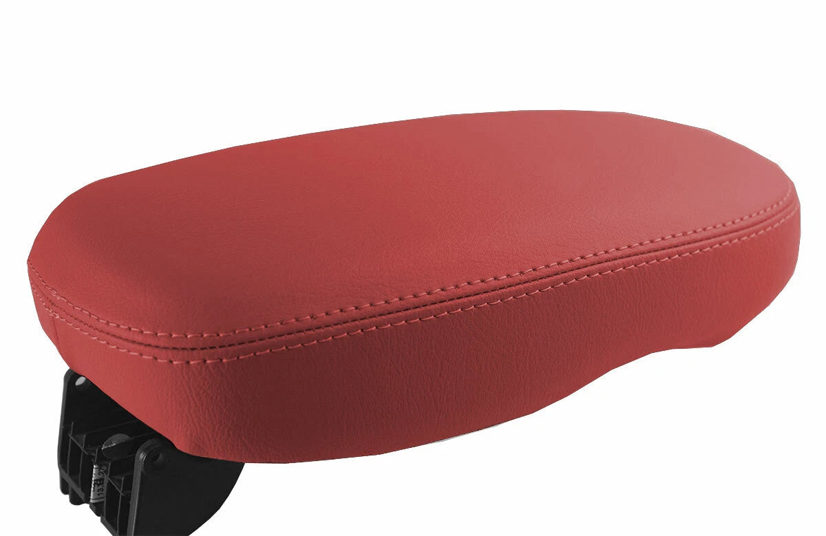 Leather Console Lid Armrest Cover for Kia Soul (2014–2019) Red