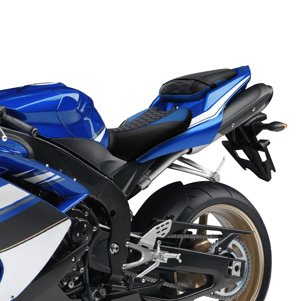 Driver & Passenger Seats for Yamaha YZF R1 (2007–2008) Black Blue
