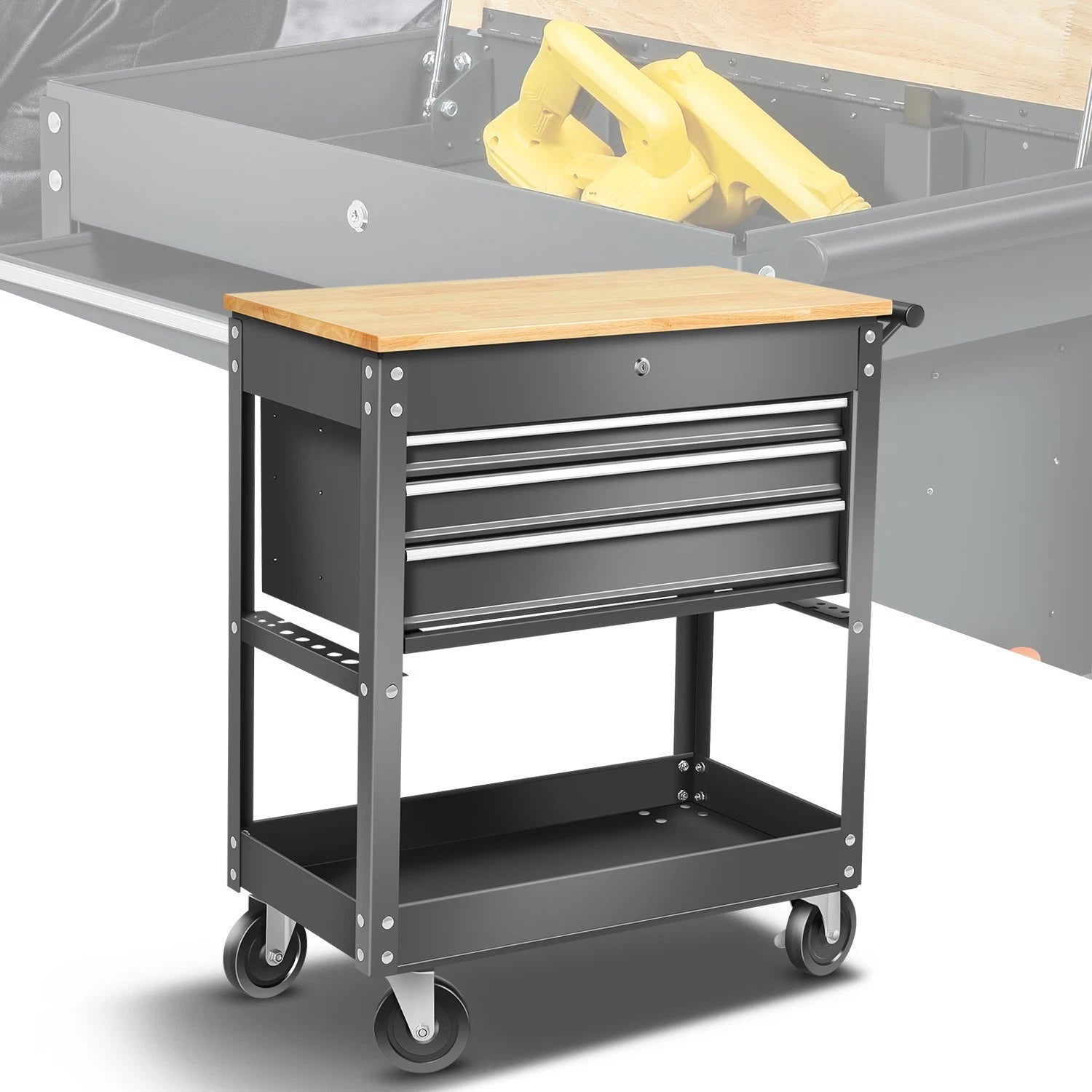 3 Drawer Rolling Tool Trolley Cabinet for Multiple Models (Lockable)