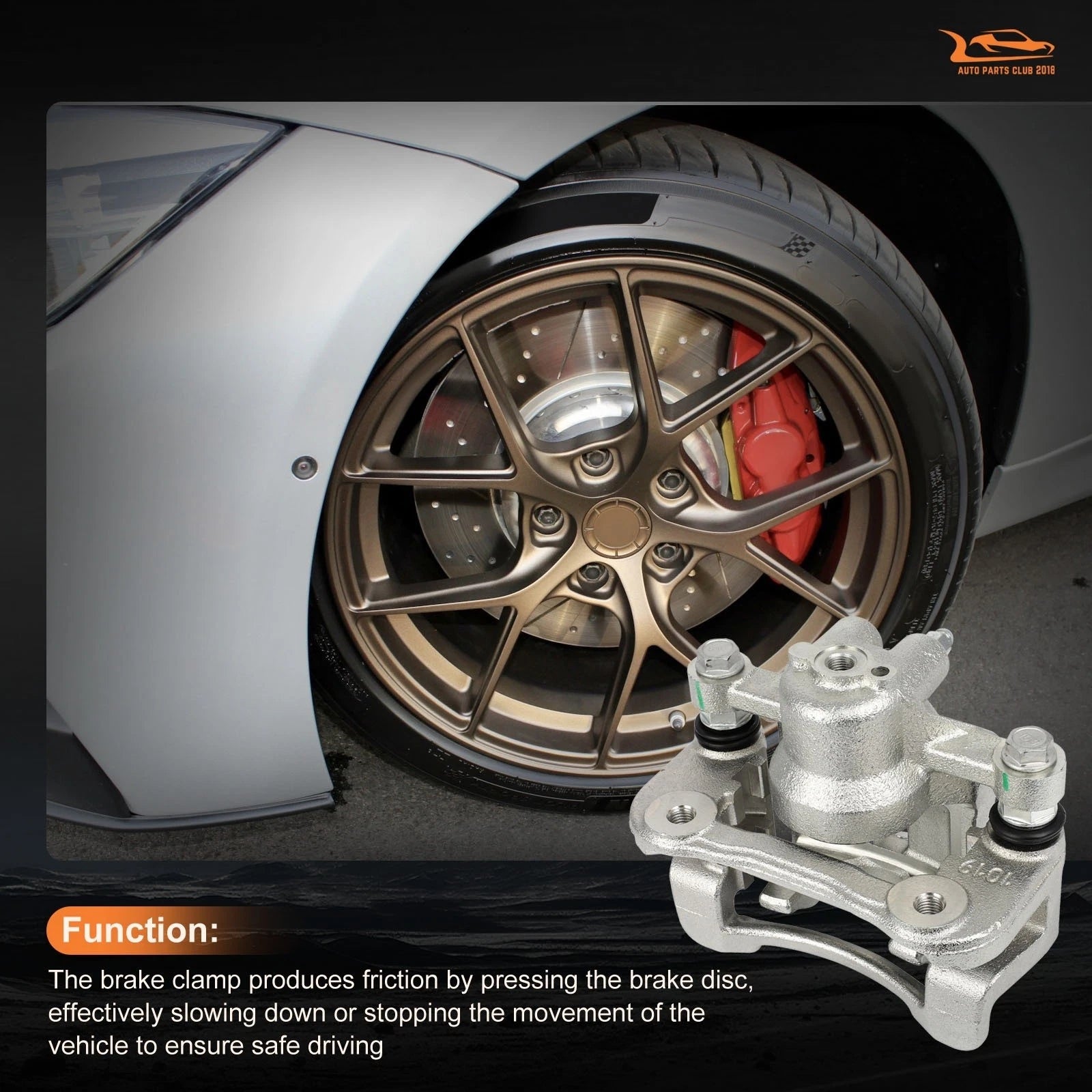 Set of 2 Rear Brake Calipers w/ Bracket for Hyundai Tucson (2010–2015)