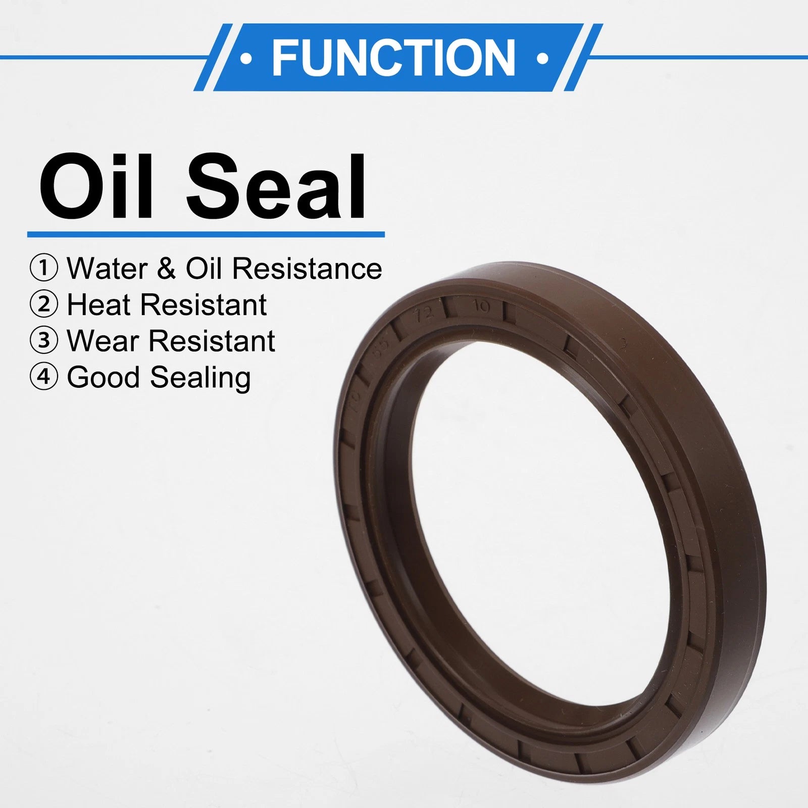2X Oil Seal Rotary Shaft Seal FKM Rubber 55x72x10mm for Various Models