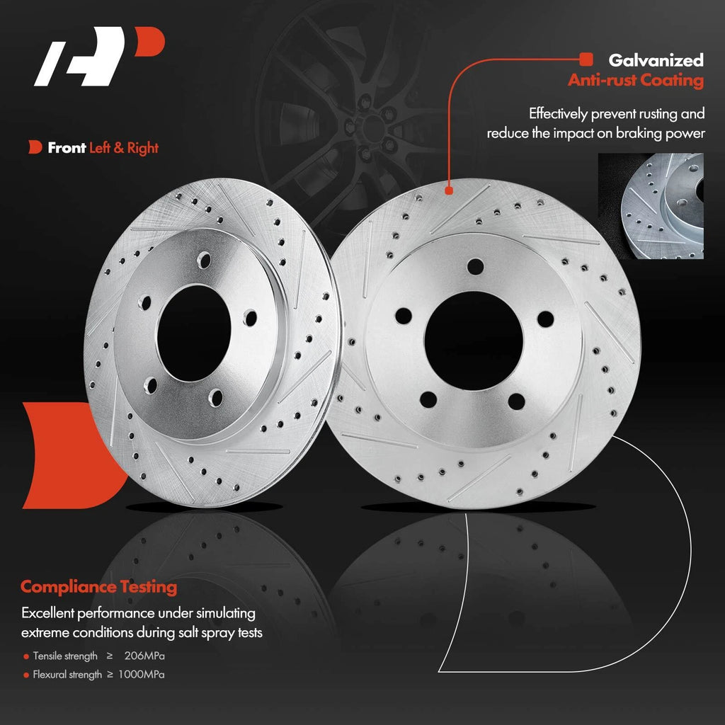 Set of 8 Front Drilled Brake Rotors, Pads & Calipers for Ford F-150 (1997–2003)