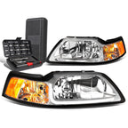 LED DRL Tube Chrome/Amber Side Headlights for Ford Mustang (1999–2004)