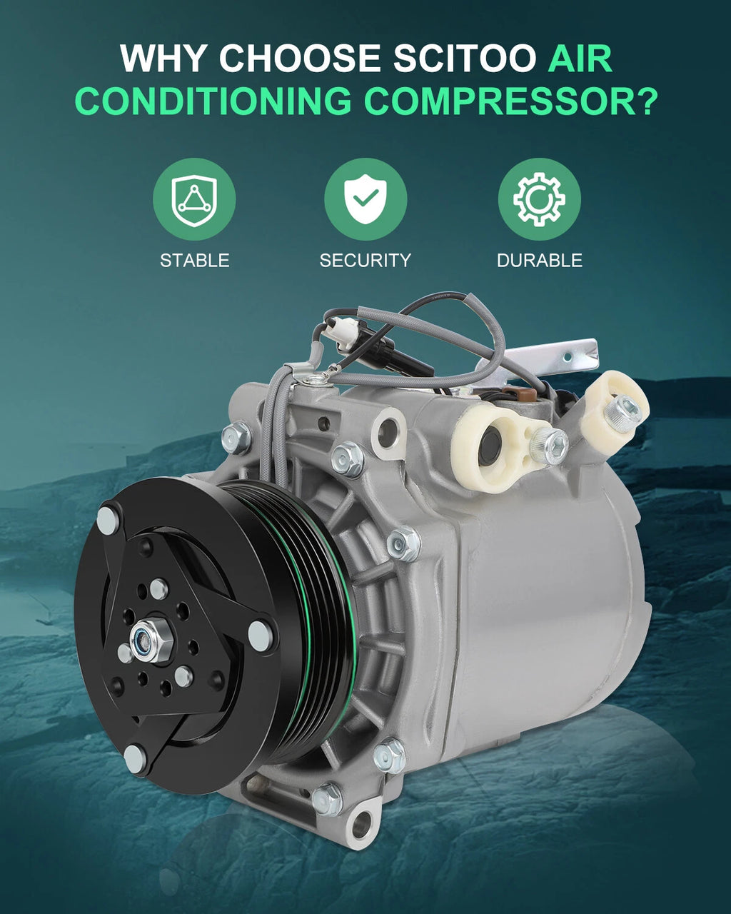 A/C Compressor with Clutch for Mitsubishi Lancer 2008–2010
