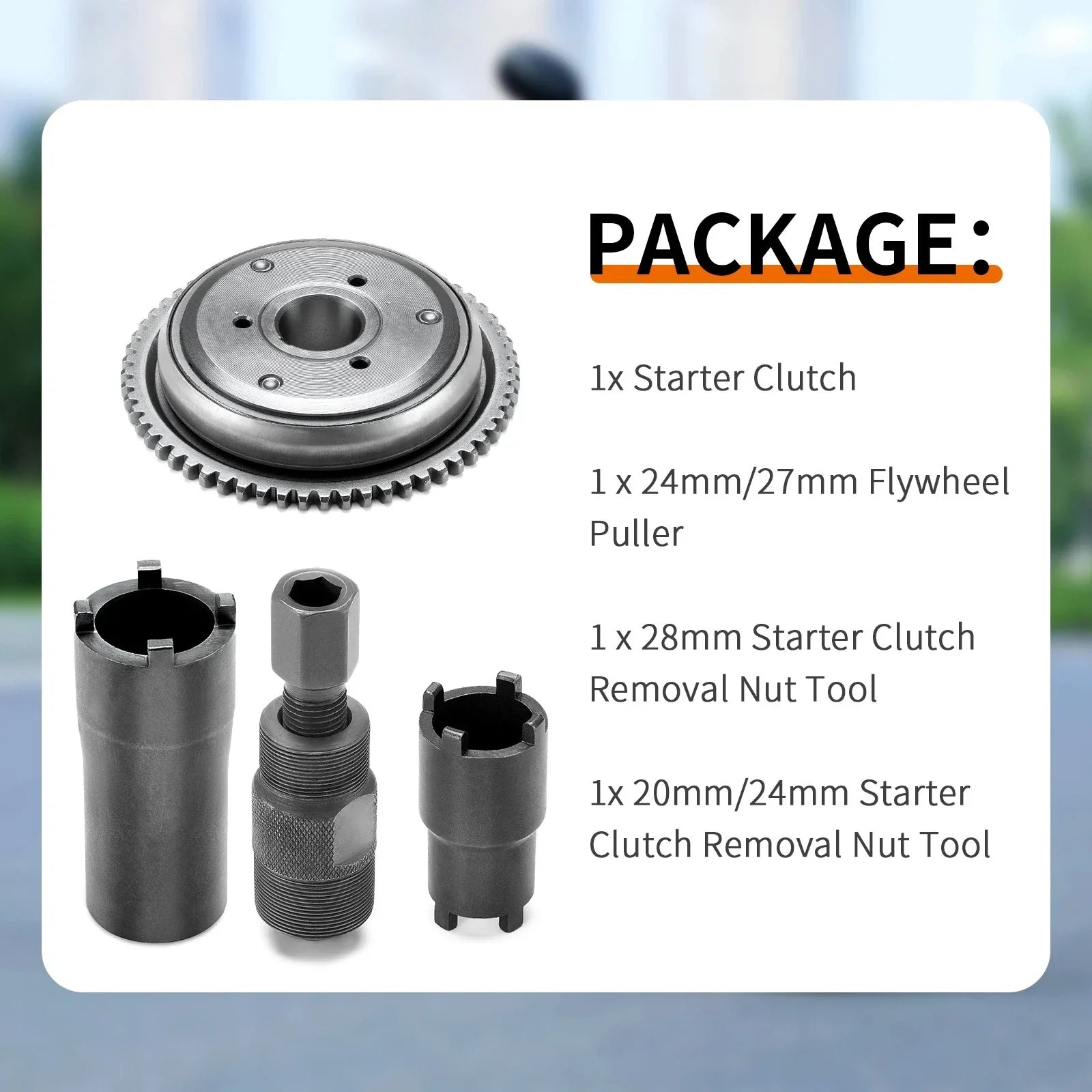 Starter Clutch Flywheel Puller Nut Tool Kit for GY6 Scooter (2000–2015)