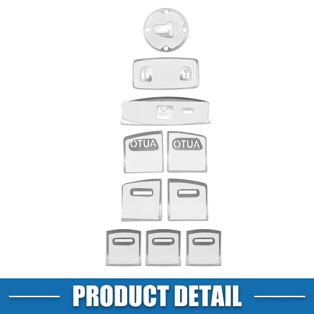 10 x Car Window Switch Button Covers for Honda Accord (2018-Present) Silver Tone