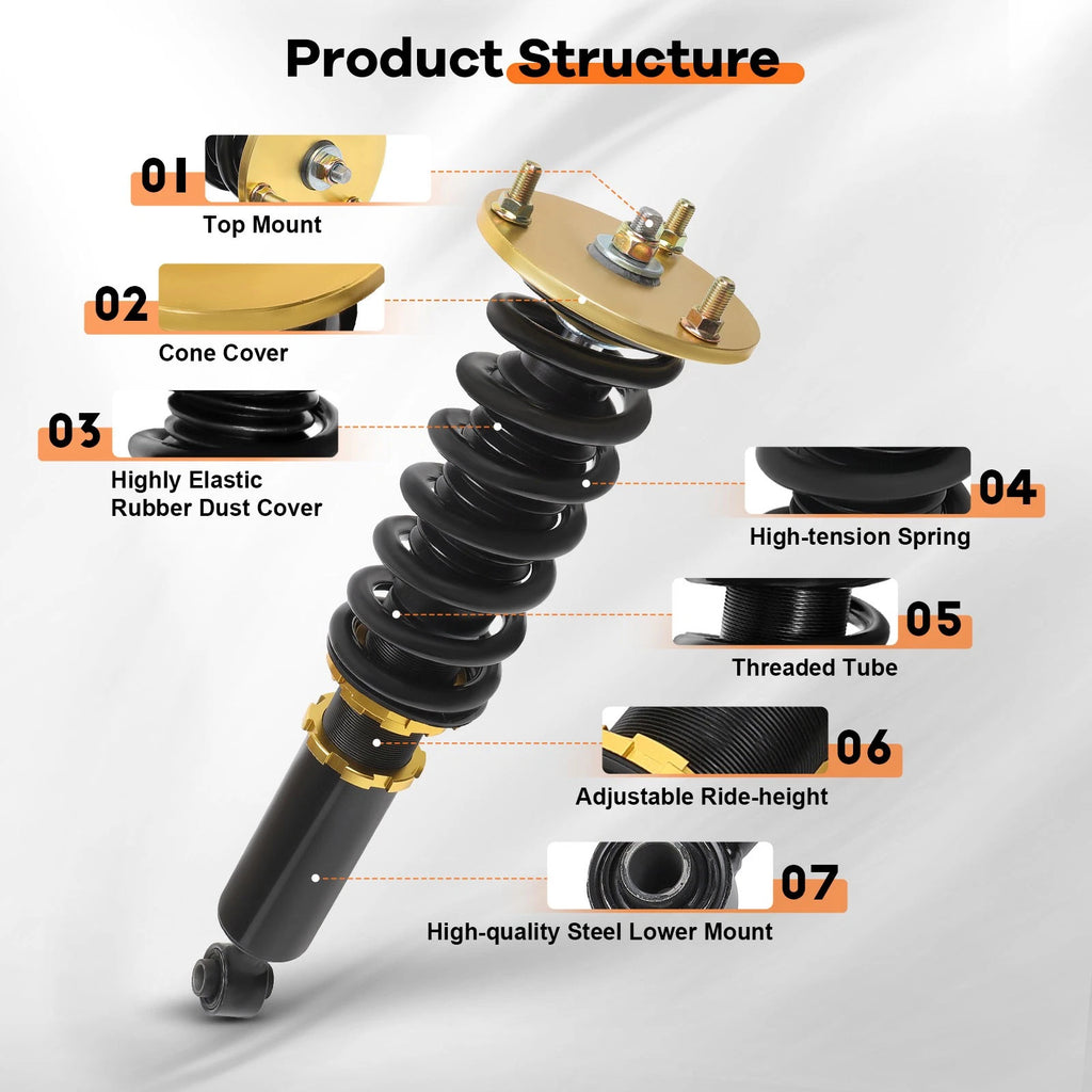 Coilovers for Lexus IS250 IS350 RWD (2006–2013) Adjustable Height Suspension