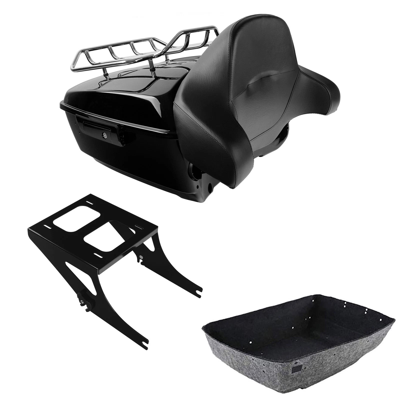 Trunk Luggage Backrest Mounting Rack for Harley Fat Boy FLSTF (2008–2017)