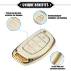 TPU White 4 x Button Remote Keyless Key Fob Cover for Hyundai Elantra Sonata