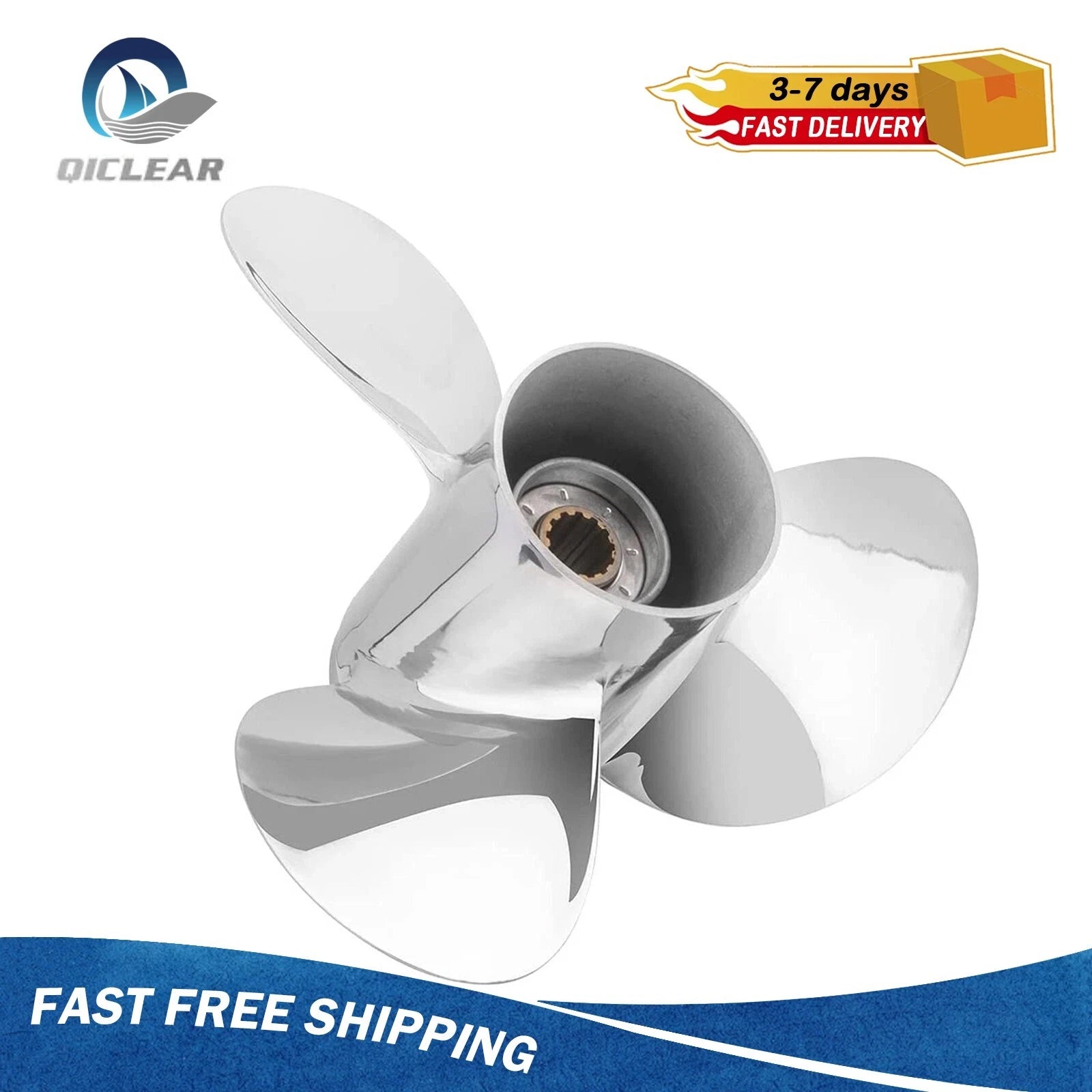 Stainless Boat Propeller for Yamaha Outboard 40-60HP (13 Spline)