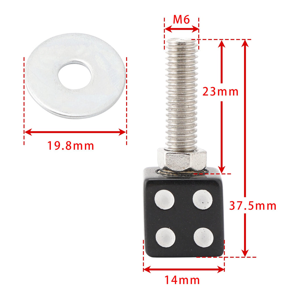 Set of 4 Black Plastic License Plate Frame Screws for M6 Vehicles