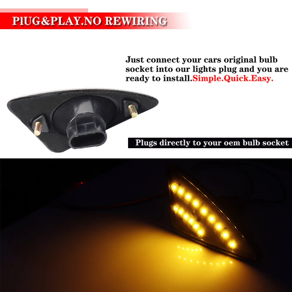 2X Amber LED Side Marker Turn Signal Lights for Kenworth T660 T170 T270 (2008–2021)