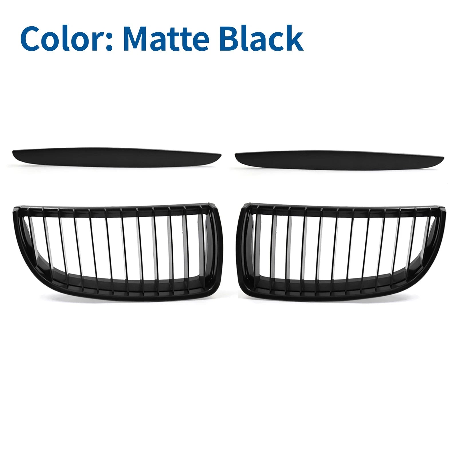 Front Hood Bumper Grille for BMW 325i E90 (2006–2013) Matte Black Pair