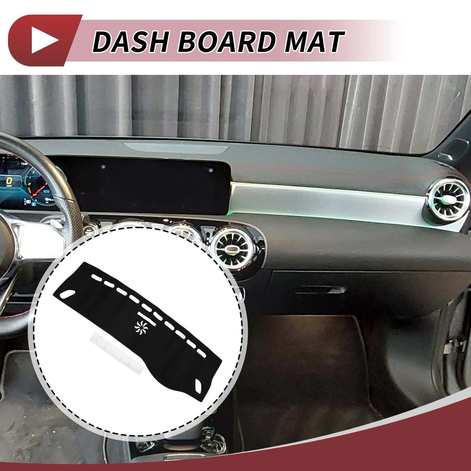 Dashboard Cover Mat for Mercedes CLA (2013–2019) Sun Protector Black