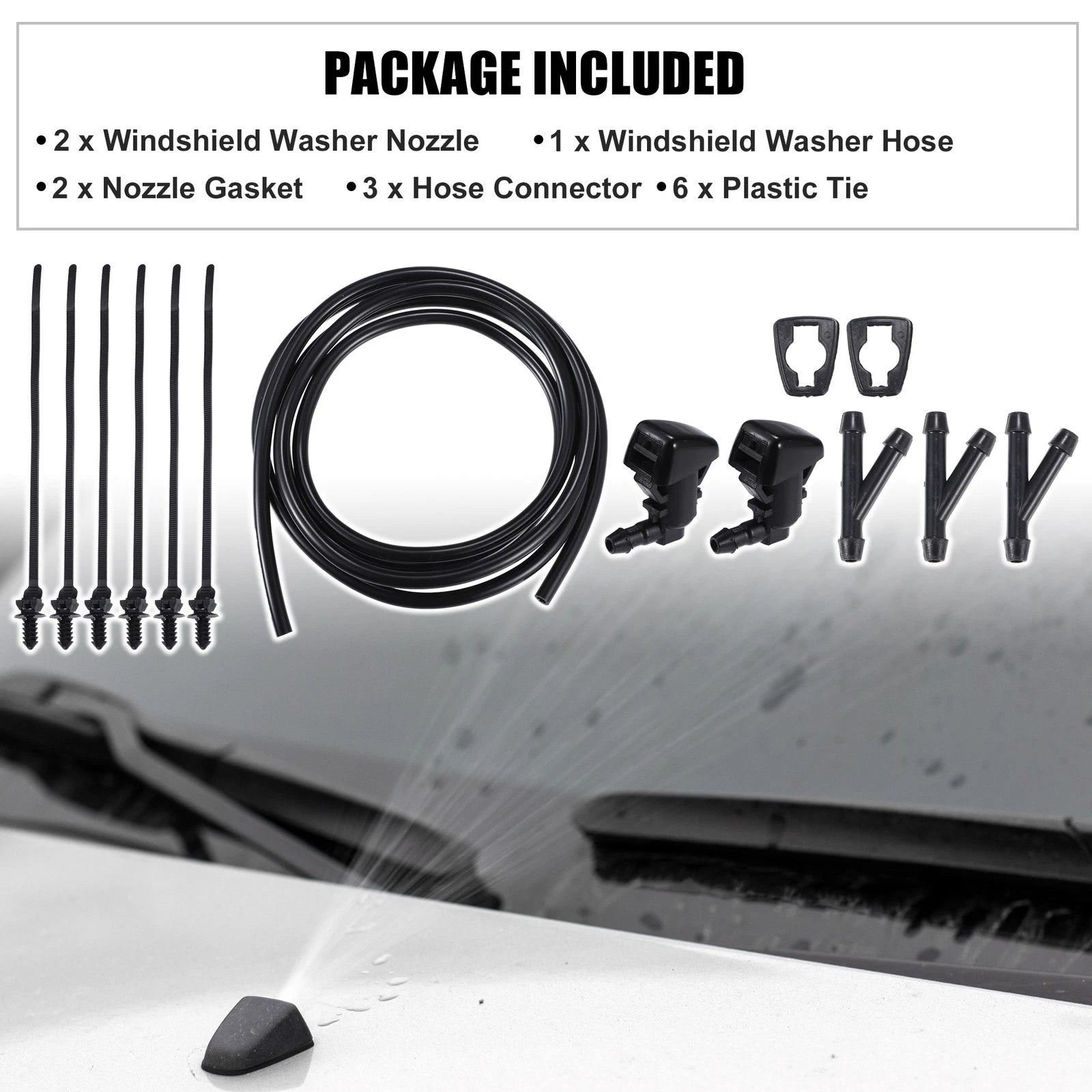 Set of 2 Windshield Washer Nozzles for Ford Edge (2015–2023) No.BT4Z17603A