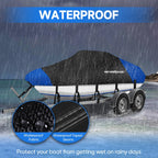Heavy Duty Boat Cover for V-Hull Tri-Hull Runabout (17ft-19ft)