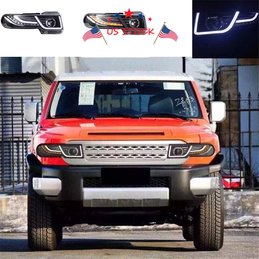 LED Halo Projector Headlights for Toyota FJ Cruiser (2007–2014)