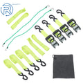 Set of 4 Heavy Duty 1.6" × 8' Tie Down Ratchet Straps with S Hook