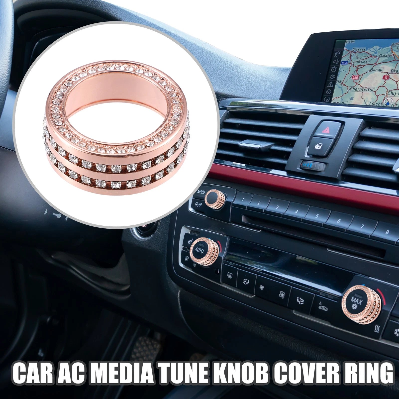 Set of 3 AC Media Tune Knob Cover Rings for BMW 3 Series F30 (2012–2019)