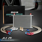 25 Row AN-10 Aluminum Engine Oil Cooler with Filter Adapter Hose Kit
