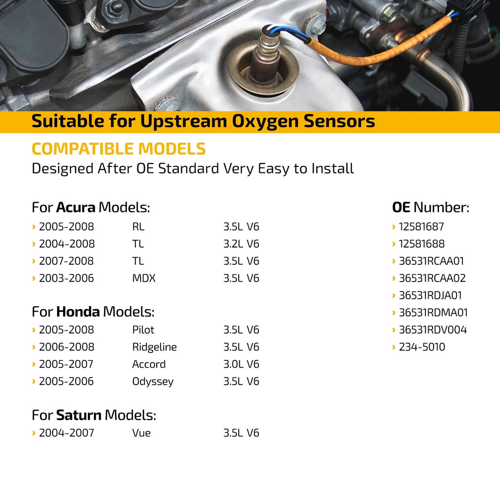 Upstream O2 Sensor 234-5010 36531-RCA-A01 for Honda Accord (2008–2012)