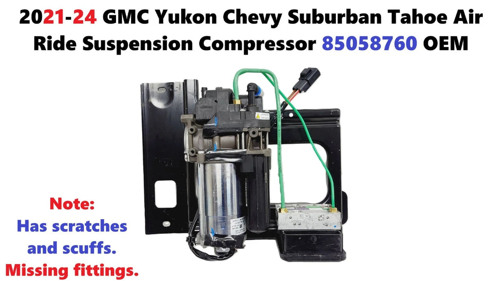 Air Ride Suspension Compressor for GMC Yukon, Chevy Suburban, Tahoe (2021–2024) 85058760