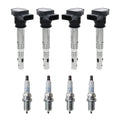 Set of 4 Ignition Coils & NGK Platinum Spark Plugs for Audi VW 2.0L L4