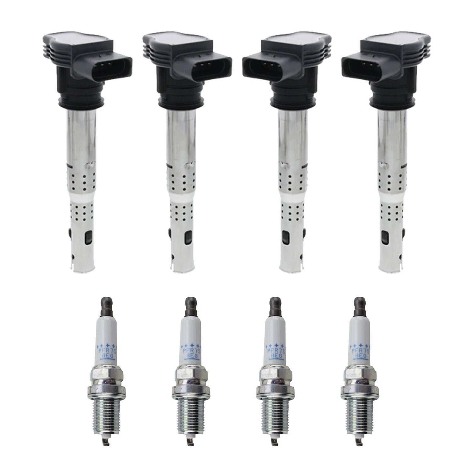 Set of 4 Ignition Coils & NGK Platinum Spark Plugs for Audi VW 2.0L L4