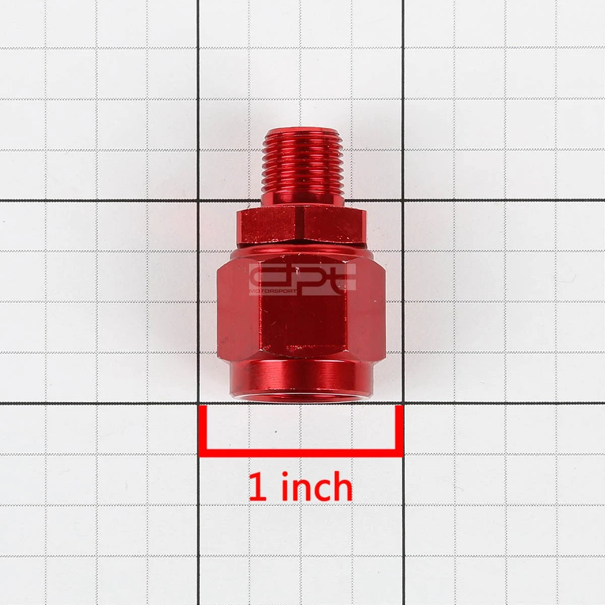6-AN Female Flare to 1/8" NPT Male Red Aluminum B-Nut Swivel Coupler Fitting