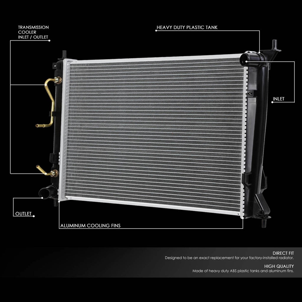 OE Aluminum Core Engine Cooling Radiator for Kia Soul 2.0L (2010–2011) DPI 13134