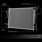 OE Aluminum Core Engine Cooling Radiator for Kia Soul 2.0L (2010–2011) DPI 13134