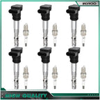 Set of 6 Ignition Coils & 6 Spark Plugs for Audi A4 Quattro VW Jetta (2001–2005)