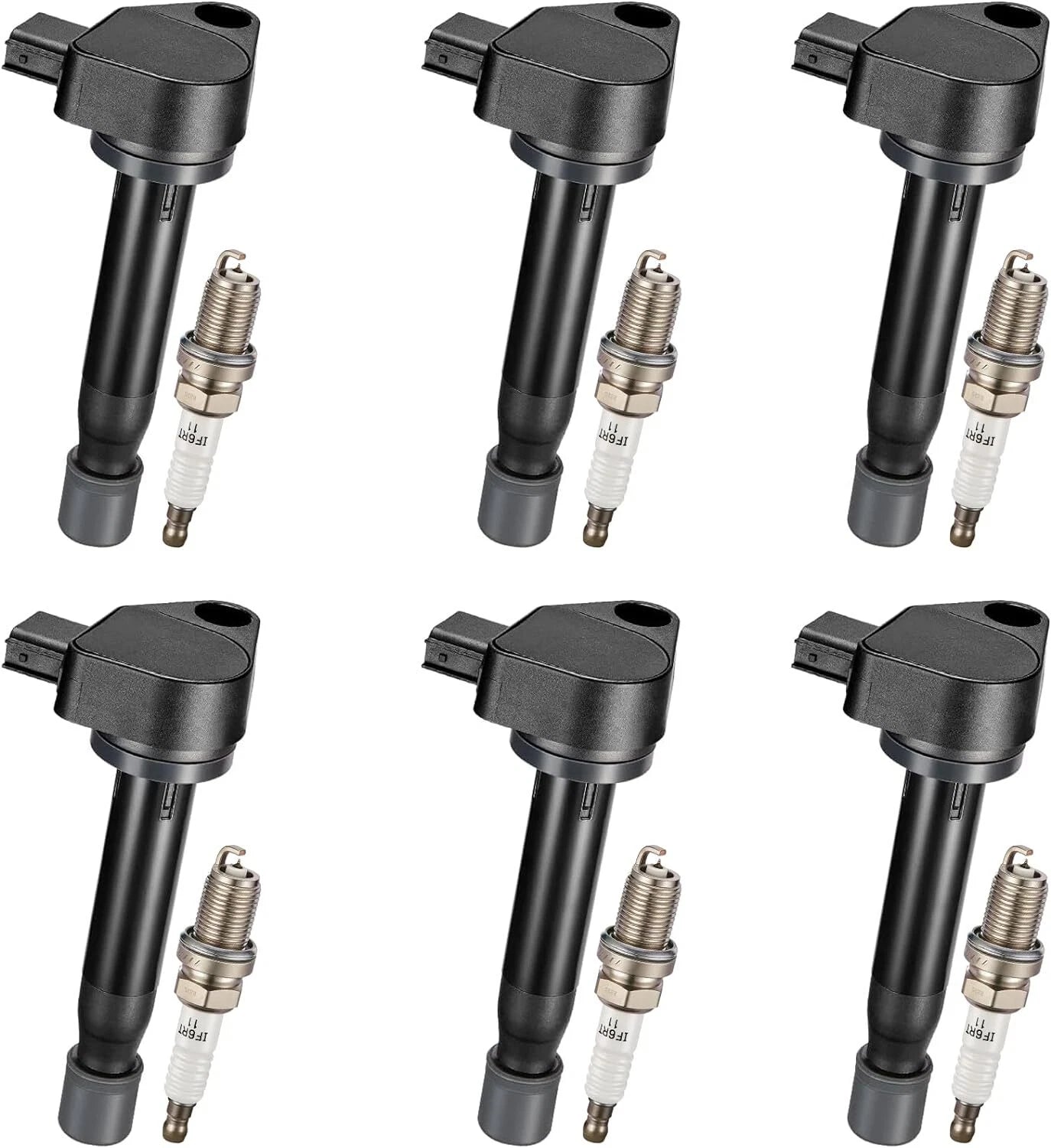 Set of 6 Ignition Coils and Iridium Spark Plugs for Honda Accord (2000–2002)