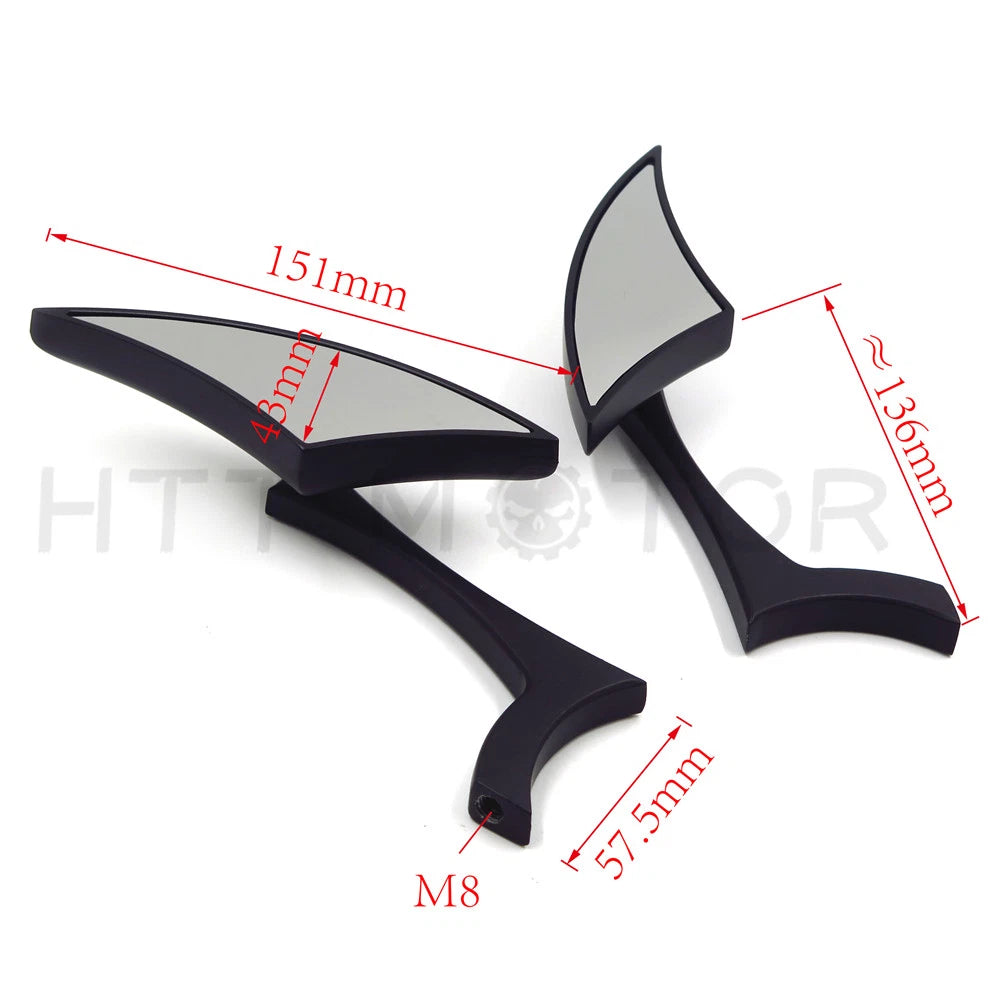 Motorcycle Mirrors for Harley Dyna Softail Sportster Touring (8mm 10mm)