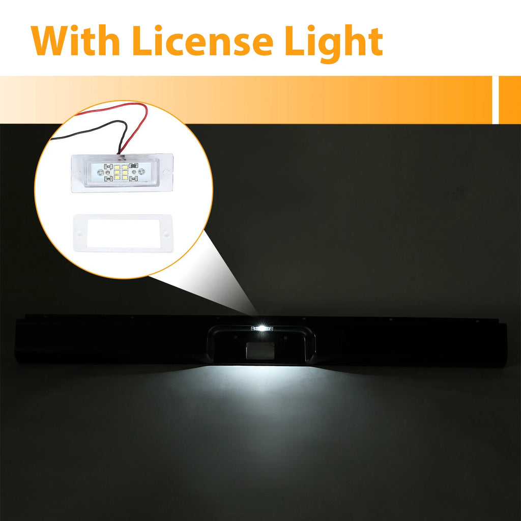 Black Roll Pan with License Plate Light for Chevy C10 C20 (1973–1987)