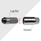 Set of 20 JDM M12X1.5 Gun Metal Aluminum Rim Lug Nuts with Cap & Adapter